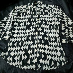 Vero Moda Geometric Shaped Black And White L Size