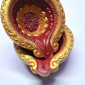 Golden & Red Color Diyas