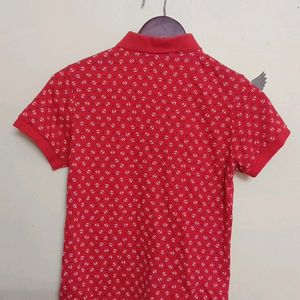 Red Polo Crop Tshirt (Women)