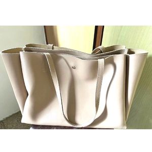 ☕ Classic Leather - Beige Tote Bag