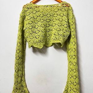 Zudio Crochet Green Top