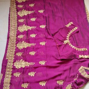 Work Saree With Blouse