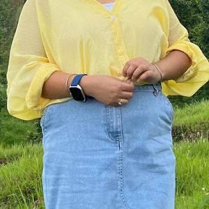 Yellow Oversized Striped Shirt