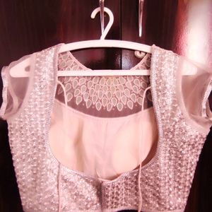 Beautiful Silver Party Wear Blouse