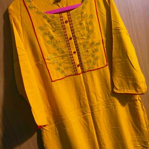 Mustard Yellow Kurti For Sale