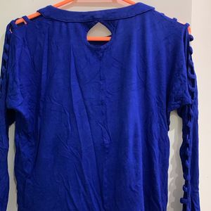 Electric Blue top with great sleeve design