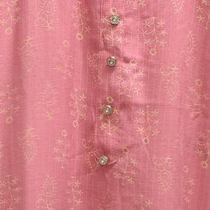 pink kurti set