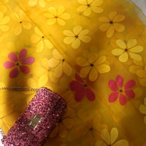 Yellow Hand Painted Saree