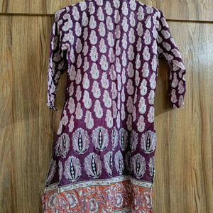 Printed Purple Kurta