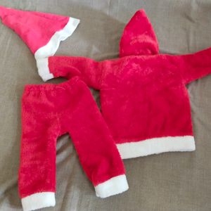 Santa Woolen Dress Set For Infants