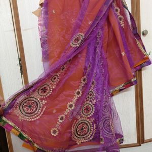 Multicolor Net Saree Readymade