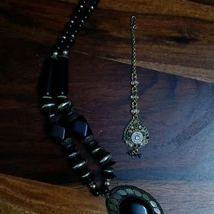 Black & Gold Beaded Brass Jewellery