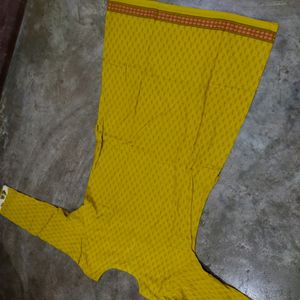 Yellow Kurti.  A Line Kurti.