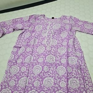 Magenta Cotton Kurta Set