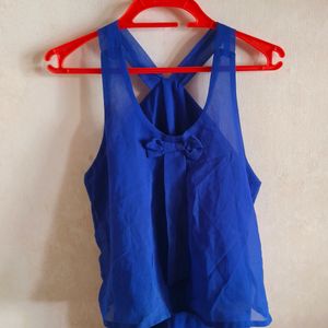 Blue Bow Top