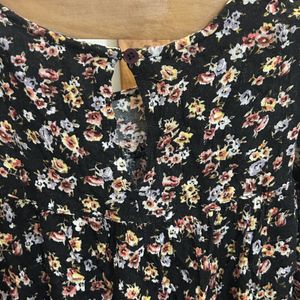 M&S Black Floral Dress