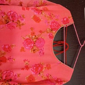 Peach Kurti +dhupta