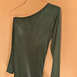 Green one shoulder Top