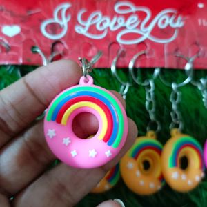 Set Of 12 Donut Keychains