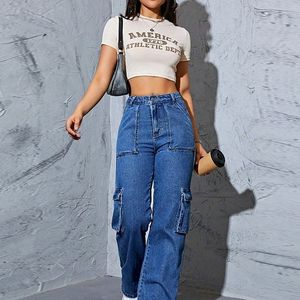 Wide Leg Cargo Jeans For Women