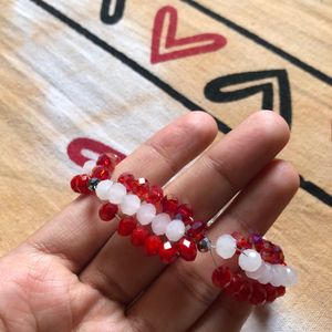 Red And White Crystal Bracelet