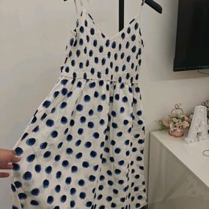 H&M White/Blue Dress