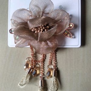 1pc Dazzling Organza Flower Tassel Hair claw