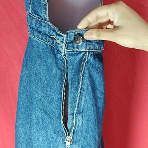 Denim dungaree dress H&M