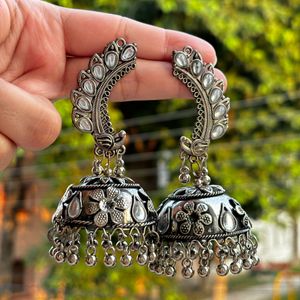 Karwachauth Special Oxidised Jhumka Earrings 😍