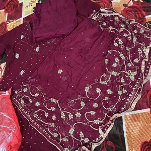 Bridal Maroon Dress