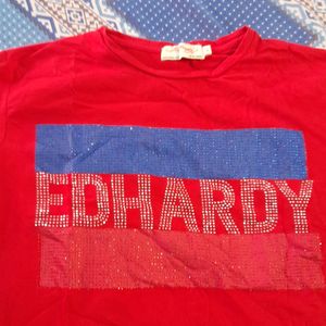 Red Coloured Tshirt For Boys