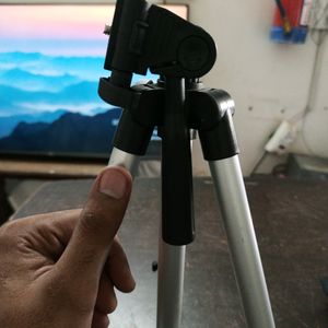 Heavy Tripod Silver With Mobile Holder Camera Extd