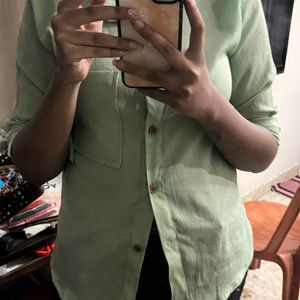 Green Textures Oversized Shirt