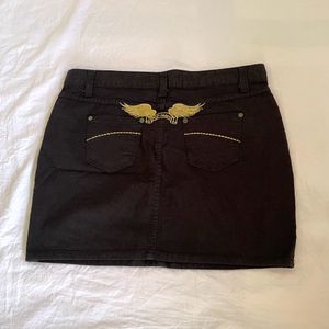 Y2K lowrise black denim skirt