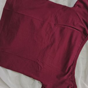 Boat Neck Maroon Top