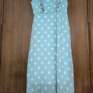 Sea Green Polka Dress Like New