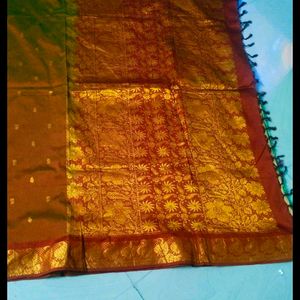 Maroon Colour Beautiful Pure Gadwal Saree