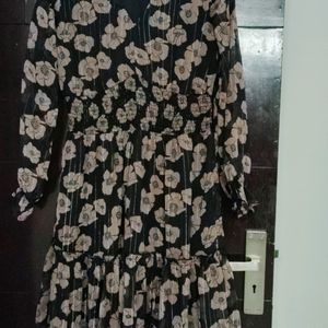 Floral Print And Fit Flared Dress