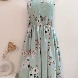 Urbanic Mint Green Floral Tube Dress