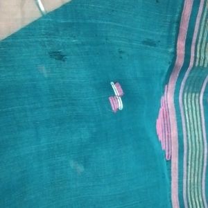 blue fancy thread work light weight saree