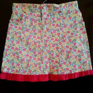 Floral Denim Mini Skirt