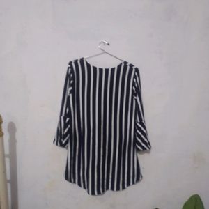 Cute Bell Sleeves Striped Top