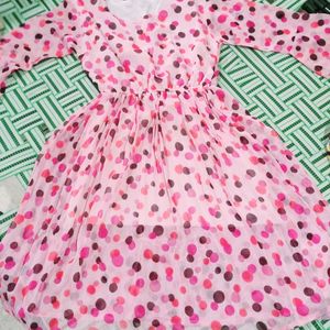 Beautiful Pink Polka Dots Dress