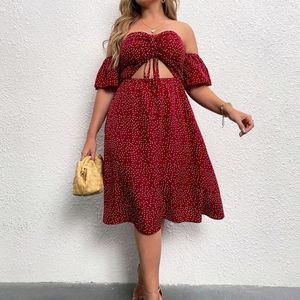 Shein Red Drawstring Dress