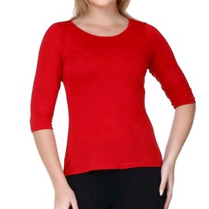 🎉50% OFF🎉Red Bateu Neck 3/4th Sleeve Top