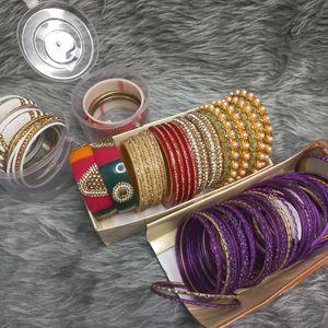 Multicolour Bangles 5 Sets