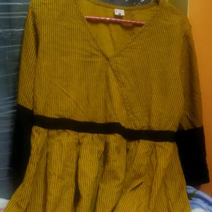 Yellow Peplum Top