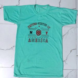 Sea Green T- Shirt For Boys
