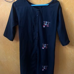 Black button up kurta