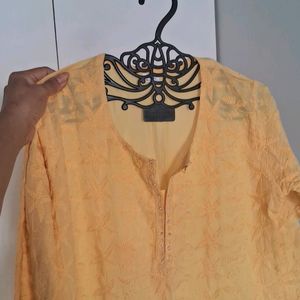 Yellow Cotton Kurta New